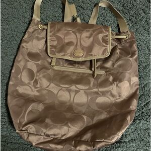 Tan vintage coach backpack